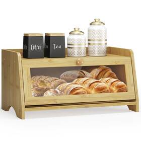 Mbx-natural01 Jansnimen Bread Box For Kitchen Countertop Large Container Storage Wooden Farmh