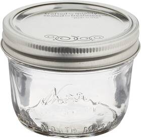 8-ounces Jarden 781147895598 Kerr Wide Mouth Half-pint Glass Mason Jars - 12 Pack Clear