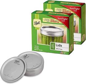 8541898054 Jarden Ball Wide Mouth Mason Jar Lids 12-count Per Pack 2-packs Total