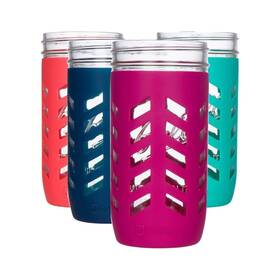 43219-76554 Jarjackets Silicone Mason Jar Protector Sleeve - Fits 24oz 1.5 Pint Wide-mouth Jars