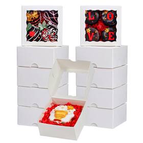 Jcw4in50 Jcxgrvc 50pack 4x4x2 Inch Cookie Boxes With Window Bakery Treat Truffle B