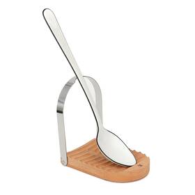Jf4004 Jeanne Fitz Spoon Rest Pot Holder - Wood And Stainless Steel Lid Res