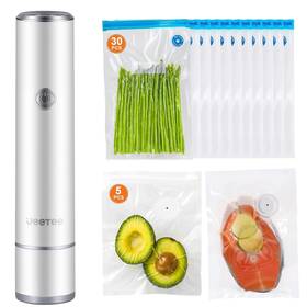 Jeetee 700973835981 Vacuum Sealer With 35 Reusable Bags For Food Fresh Compact And Handhed Jeetee 700973835981 Vacuum Sealer With 35 Reusable Bags For Food Fresh Compact And Handhed