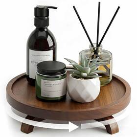 Lazy001 Jerbikas 10 Inch Solid Wood Lazy Susan Turntable Organizer For Cabinet Pantry Kitchen Co
