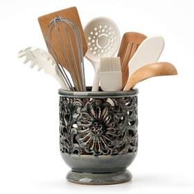 Jo-gs16115s-fb493 Jh Jiemei Home Farmhouse Kitchen Utensil Holder For Countertop Ceramic Large Cooking Utensi