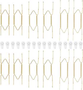 Jin-6810inhg-gold Jinzory 12 Pack Invisible Plate Hangers 6 8 10 Inch Brass Wall Gold