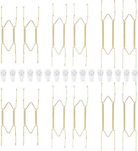 Jin-81012inhg-gold Jinzory 12-pack Invisible Wall Plate Hangers 8/10/12 Inch Brass Gold