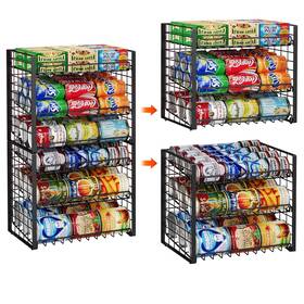 Jk-gtj07-6c-us Jksmart 3-tier Stackable Can Rack Organizer For Pantry Adjustable Storag