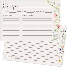Joe004 Joetmae 50pcs Wildflower Recipe Cards 4 6 In Double Sided Blank Car