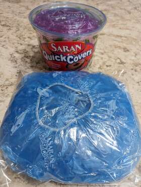 Johnson & 025700103691 Lot Of 28 Saran Quick Covers Lids - 15 Small And 13 Medium Size New Open Johnson & 025700103691 Lot Of 28 Saran Quick Covers Lids - 15 Small And 13 Medium Size New Open