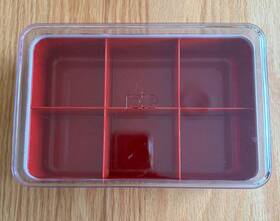 Joie 067742100870 Msc Red And White Tea Bag Storage Organizer Box With Clear Lid Holds 36 Bags