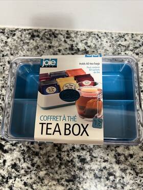 Joie 067742100917 White And Blue Tea Storage Organizer Box Holds 60 Bags Lg Brand Newt Joie 067742100917 White And Blue Tea Storage Organizer Box Holds 60 Bags Lg Brand Newt