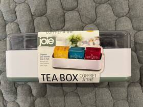 Joie 067742102287 Tea Box - Holds 36 Bags Green And White With Clear Top New