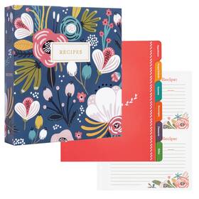 Jot & Mark 810035670075 8.5 Inch X 9.5 3 Ring Recipe Binder With 50 Matching 4x6 Cards 25 T