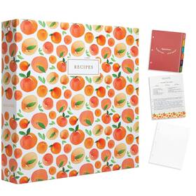 Jot & Mark 810035670235 And 3 Ring Recipe Binder Peach Dream 8.5 Inch X 11