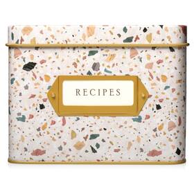Jot & Mark 811242030256 Decorative Recipe Tin Box For Cards Greeting Card Holder Holds Hund