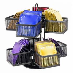 Am555925 Joutyfor Tea Bag Organizer Storage Holder Spinning Carousel 96 Teabags Container Lazy