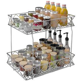 Lcla-1216 Jowboow 2 Tier Cabinet Pull Out Shelves 12 Inch W X 16.3 D Stainless Steel