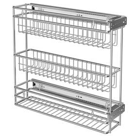 Pt150mm-3 Jowboow Narrow Pull Out Cabinet Organizer 4 Inch W X 18 D Spice Rac