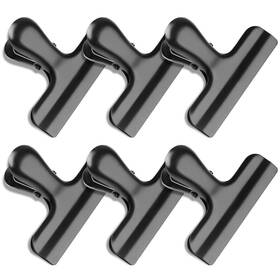 Joyberg 727380266382 6 Pack Bag Clips Stainless Steel Chip Clip Black Food