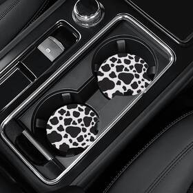 Joyberg 727380269246 4 Pack Car Coasters 2.75inch Cow Print Cup Holder For Cars Neo