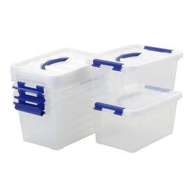 0066-b6 Joyeen 6 Pack 7 Quart Storage Boxes Clear Plastic Bins With Lids