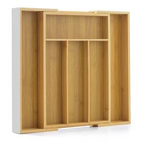 Joyjolt 810071428616 Natural Bamboo Expandable Drawer Organizer For Kitchen Utensils
