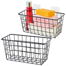 Jm-3403b Junchu Cherry 2 Pack Hanging Storage Basket Bathroom Black