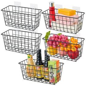 Jm-3403b Junchu Cherry 5 Pack Hanging Storage Basket Bathroom Household Goods With Black Jm-3403b Junchu Cherry 5 Pack Hanging Storage Basket Bathroom Household Goods With Black