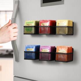 Tbo1 Junlynest Magnetic Tea Bag Organizer 6piece Metal For Refrigerator Kitchen S