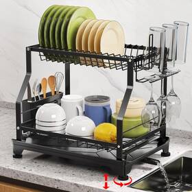 Gt-dc-6202 Junyuan Dish Rack For Kitchen Counter 2 Tier Drying With 360 Swivel Spou