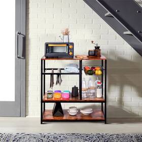 Jushua 774980032886 Kitchen Bakers Rack Rolling Storage Shelf Stand Organizer