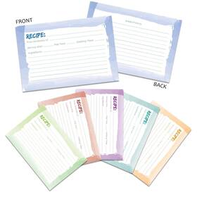 2634715 Juvale 60 Pack 250 Gsm Double Sided Kitchen Recipe Cards Watercolor Design 4x6 Inch