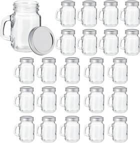 Juvale 843128194738 24 Pack 4 Oz Mason Jars With Lids Mini Glass Transparent