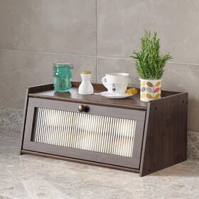 K Kelbel 785039438177 Bamboo Bread Box For Kitchen Counter Wooden Large Capacity Storage B Inch