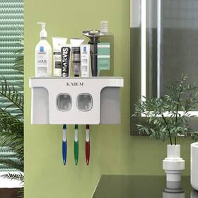 Kabum-th-01 Kabum Toothbrush Holders For Bathrooms Toothpaste Dispenser - 2 Cups Automatic Toot