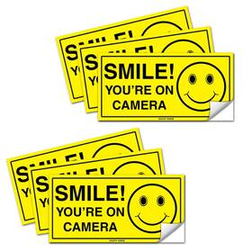 Kdvs34 Kachy Signs Set Of 6 Smile Youftre On Camera Sign - 2 Inch X 4 Mil Vinyl Laminated Fo