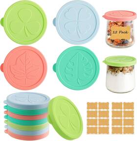 Ka-24012 Kamehame Oui Yogurt Jar Lids 12 Pack Silicone Colorful Cover For 5oz Multi Ka-24012 Kamehame Oui Yogurt Jar Lids 12 Pack Silicone Colorful Cover For 5oz Multi