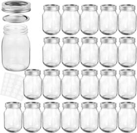 Kamota 824007072354 Mason Jars 12 Oz With Regular Lids And Bands Ideal For Jam Clear