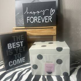 165651 Kate Spade New York Deco Dot Recipe Box With Cards Logo Sealed Tags