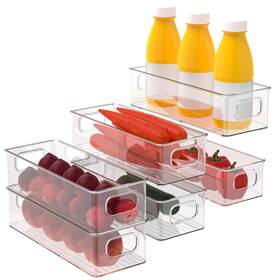 Bxhz-6 Kavdnae Set Of 6 Refrigerator Pantry Organizer Bins - Stackable Fridge Organizers Wit