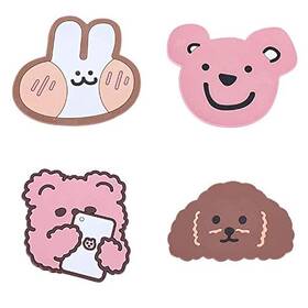 Kddom 795261092184 4 Pcs Silicone Colorful Animal Coaster Cup Mat Heat-insulated Non Slip Drink
