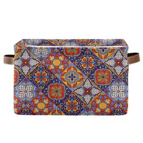 Keepreal 906332878665 Foldable Storage Baskets Mexican Ceramic Tile Pattern Bins... Fast Ship