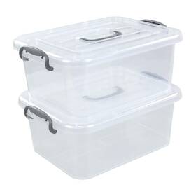 Kekow 751300833699 2-pack Clear Storage Latch Box Plastic Containers With Lids 8 L Kekow 751300833699 2-pack Clear Storage Latch Box Plastic Containers With Lids 8 L