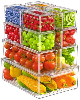 Fyp11 Kemethy 11 Pack Refrigerator Organizers And Storage Stackable Fridge Organizer Bins