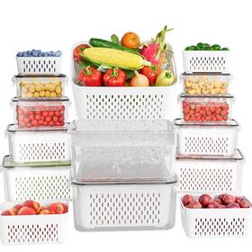 Lsl010p Kemethy 10 Pack Fruit Storage Containers For Fridge With Removable Colanders - Food S Lsl010p Kemethy 10 Pack Fruit Storage Containers For Fridge With Removable Colanders - Food S