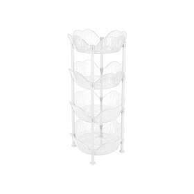 Kennedy International Inc. 633125248066 Kitchen Details 4 Tier Large Basket Shelf White 15.35 Inch X 32.28