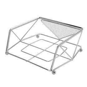 X3.25 Kennedy International Inc. 633125275628 Kitchen Details Geometric Napkin Holder - 8.25 Inch X7 Silver