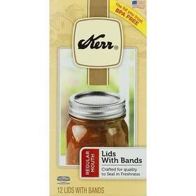 52770 Kerr Regular Mouth Mason Jars Lids And Bands For Canning Jar - 12 Count Of 1 Pack