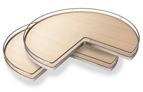 2500500103 Kessebohmer 2500500 32 Inch Shelf-mounted Kidney Lazy Susan - Champagne / Maple